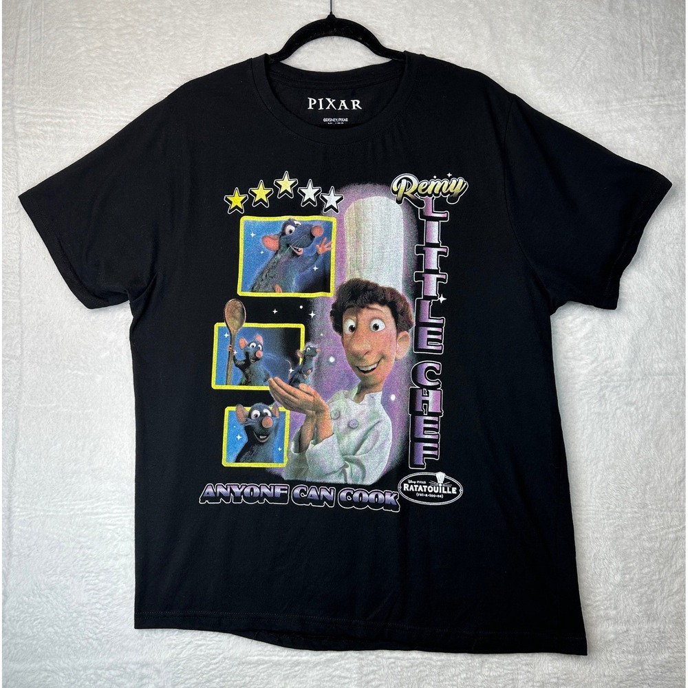 Disney Pixar Ratatouille T-Shirt Mens XL Black Remy Little Chef Graphic Tee